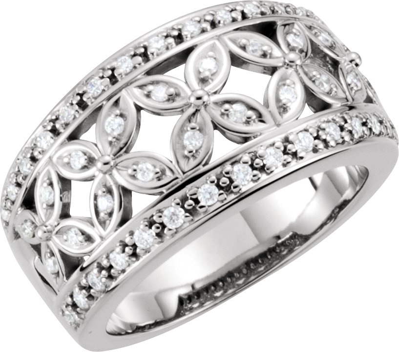 14K White 1/3 CTW Natural Diamond Anniversary Band