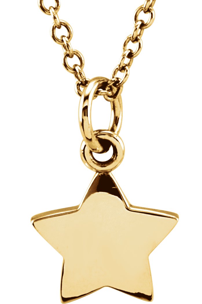 14K Yellow Tiny Posh® Star 16-18" Necklace 