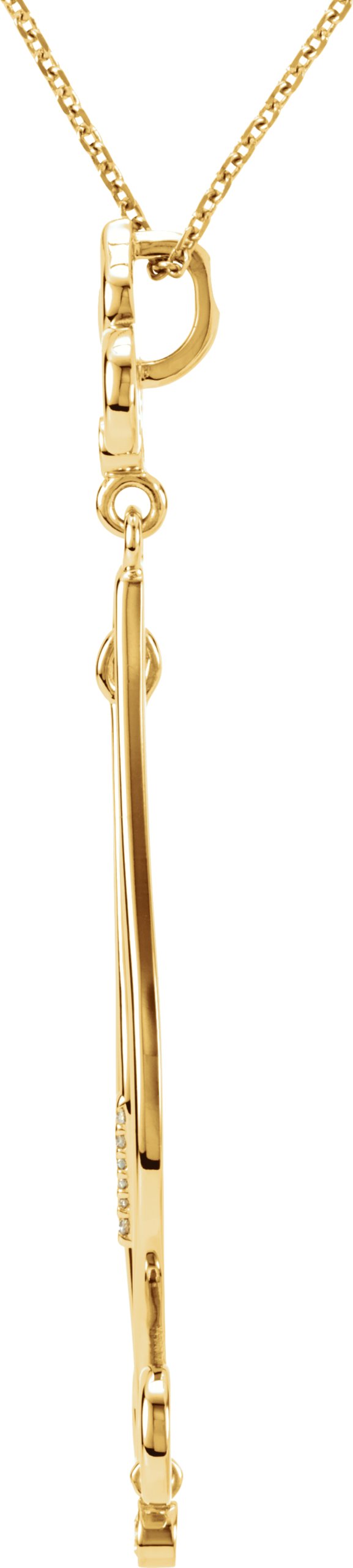 Alternative view of .08 CTW Natural Diamond Necklace – 14K Yellow Gold