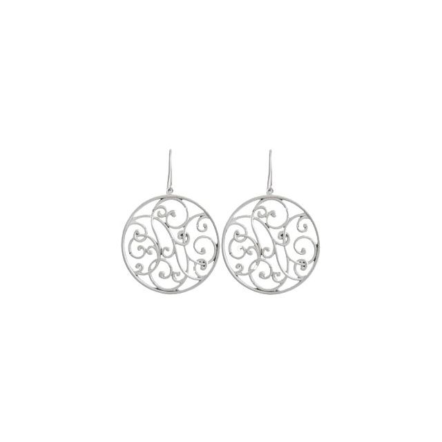 Sterling Silver 1/10 CTW Natural Diamond Scroll Earrings