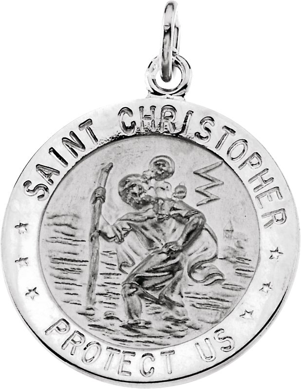 Sterling Silver 22 mm St. Christopher Medal Ref 15072302