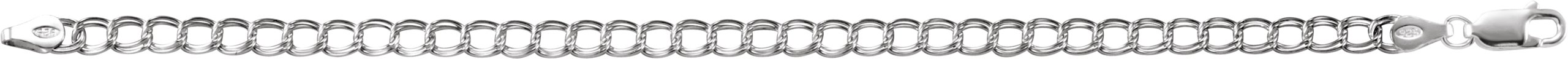 Sterling Silver 4 mm Curb Charm 7" Bracelet