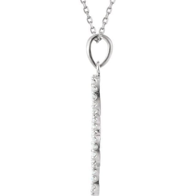 14K White 1/4 CTW Natural Diamond Petite Treble Clef 16 Necklace