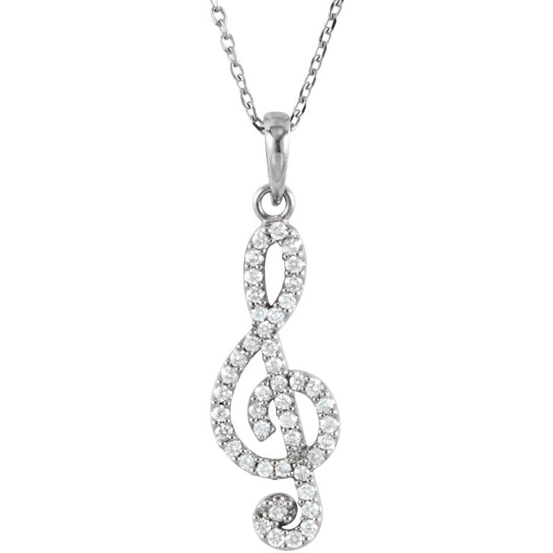Petite Treble Clef Necklace or Pendant