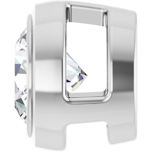 14K White 1/3 CT Natural Diamond Slide Pendant