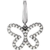 14K White 1/5 CTW Natural Diamond Butterfly Charm