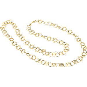 14K Yellow 11 mm Hollow Cable 38" Chain