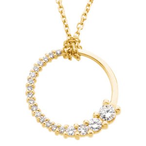 1/5 CTW Natural Diamond Journey Necklace – 14K Yellow Gold