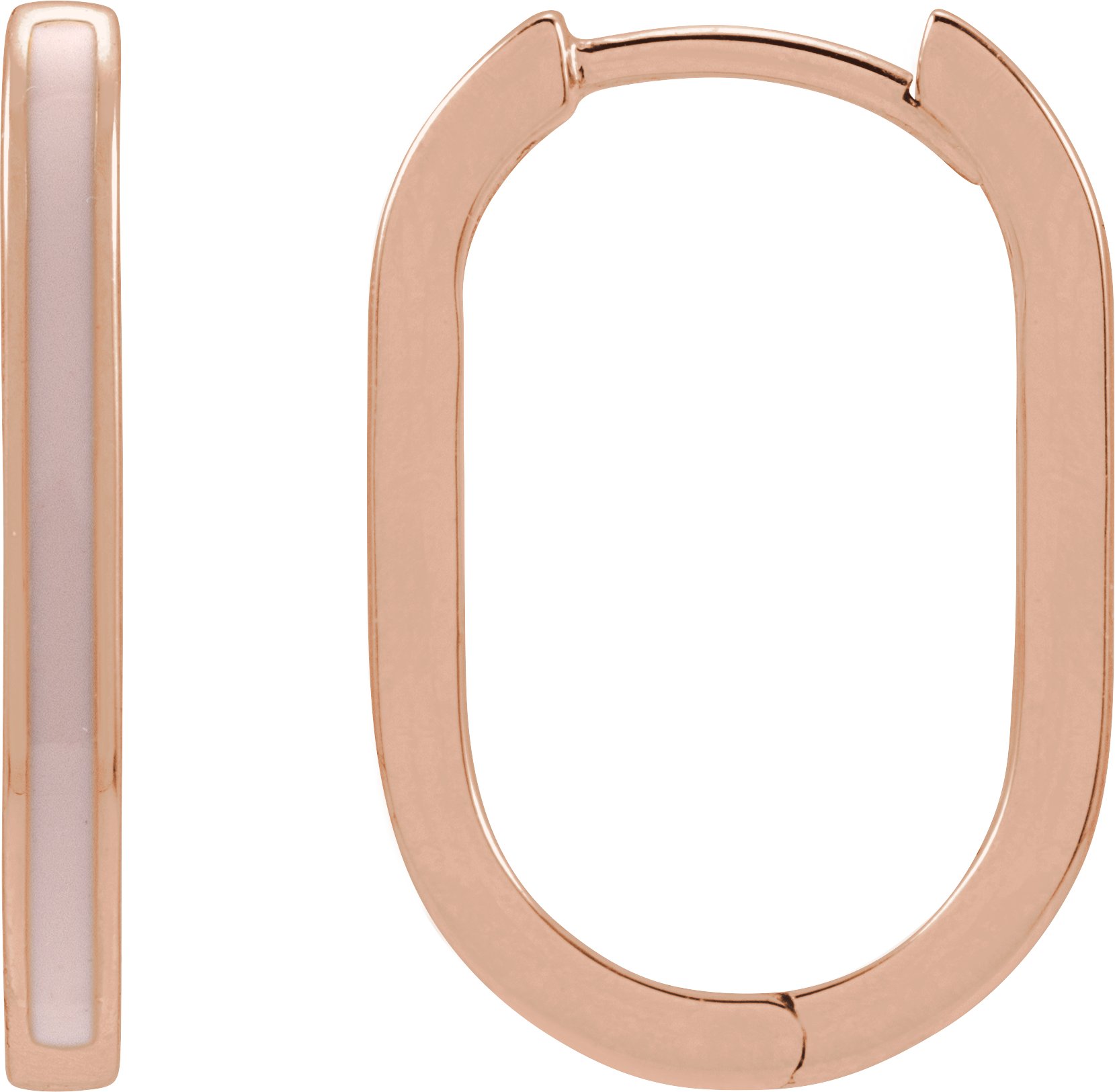 Elongated Enamel Hoop Earrings