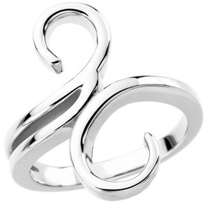 14K White Freeform Ring