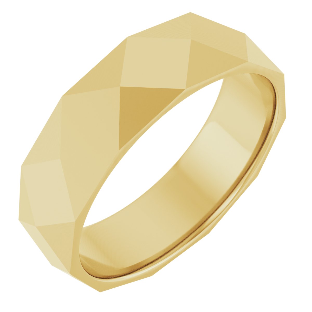 10K Yellow 5.5 mm Diamond Pattern Band Size 4