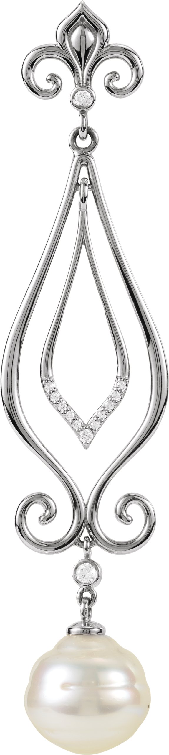 Fleur-de-lis Pearl Pendant