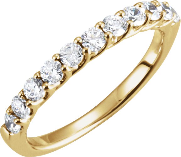 14K Yellow 5/8 CTW Natural Diamond Matching Band