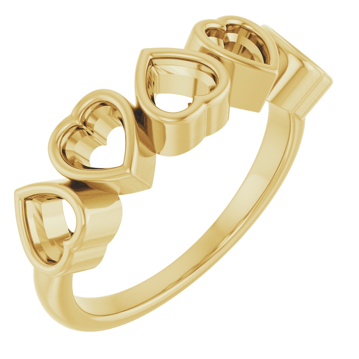 Five-Stone Heart Ring