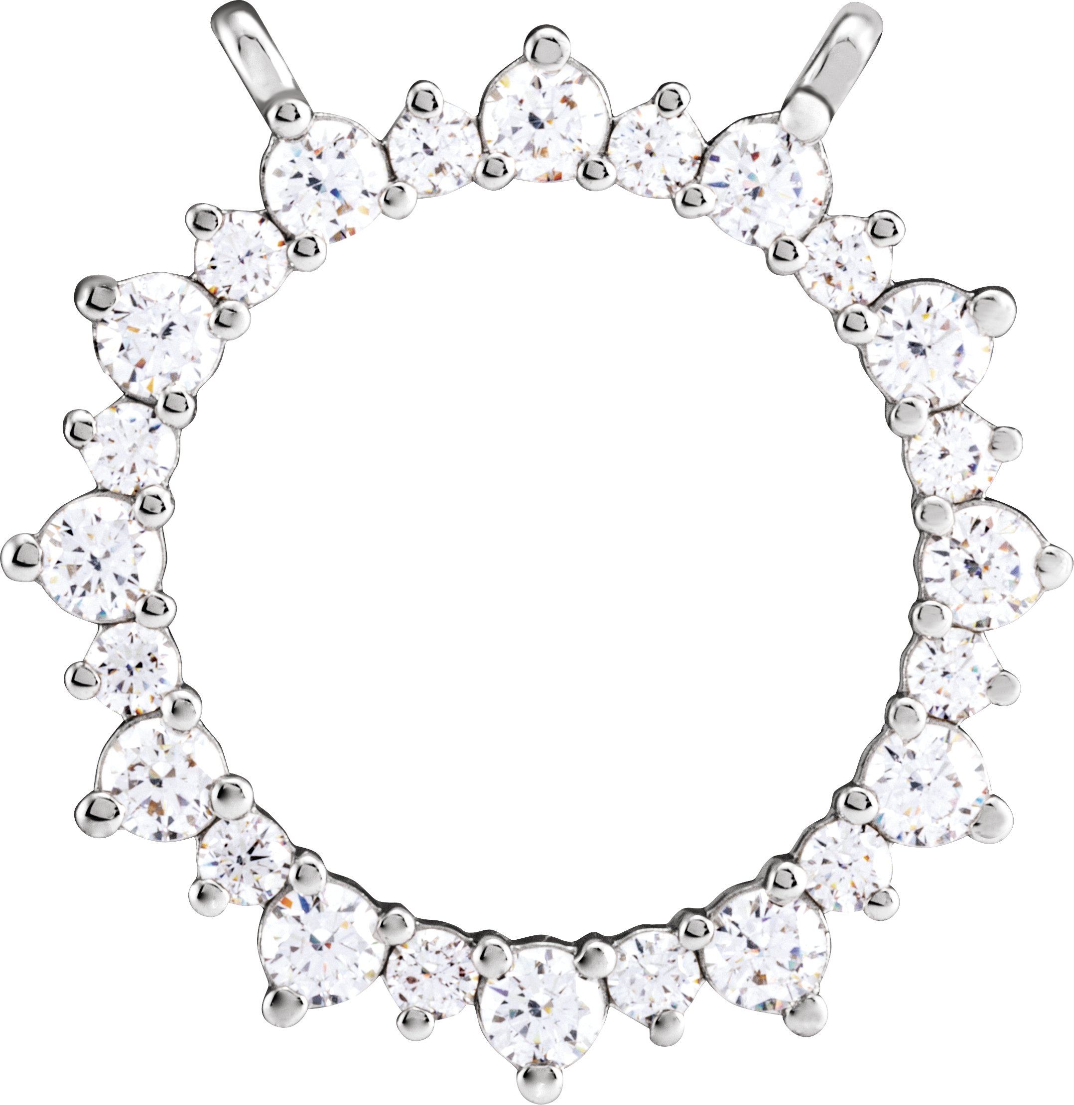 14k White Gold 1 Ctw Lab-grown Diamond Geometric Necklace Center