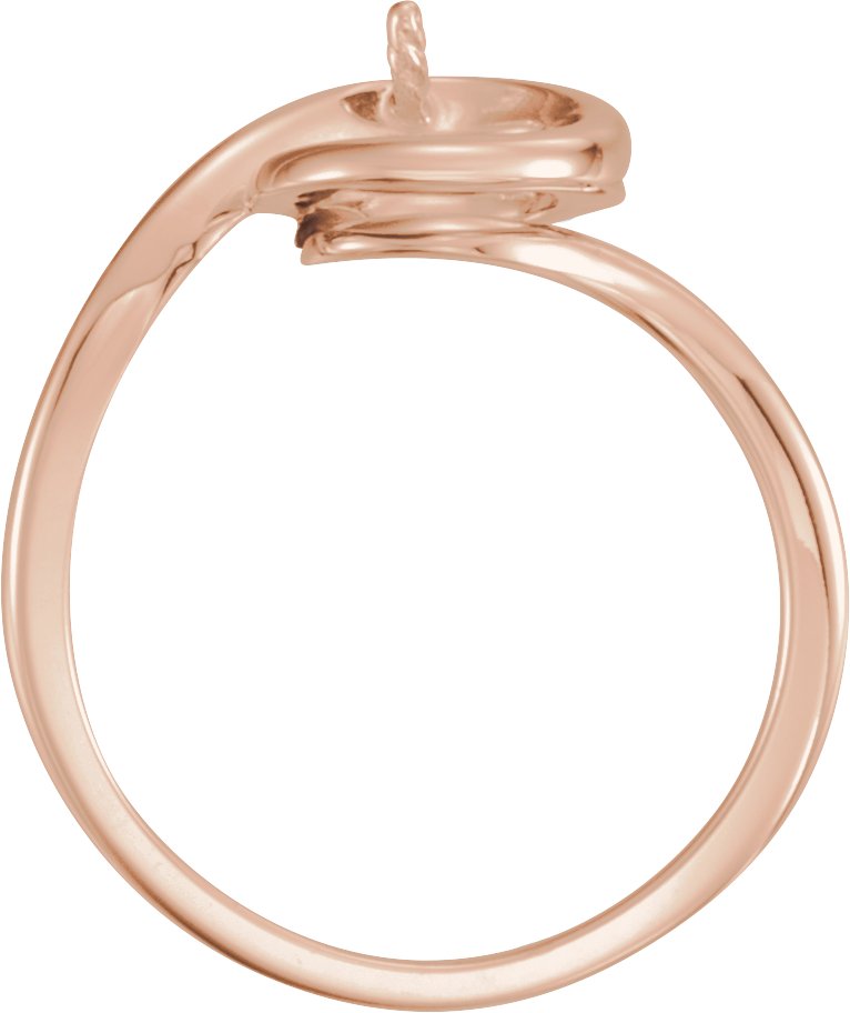 14K Rose Freeform Ring Mounting for 8 mm Pearl