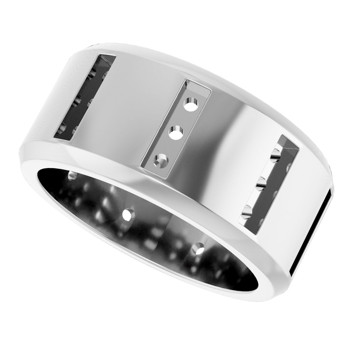 2 mm Square Mens Band Mounting view 5