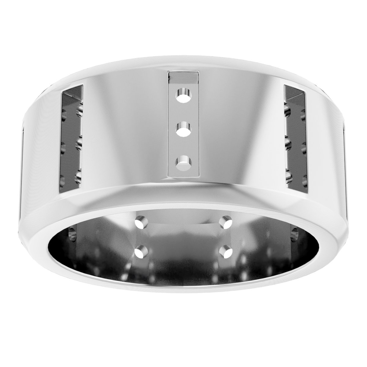 2 mm Square Mens Band Mounting view 3
