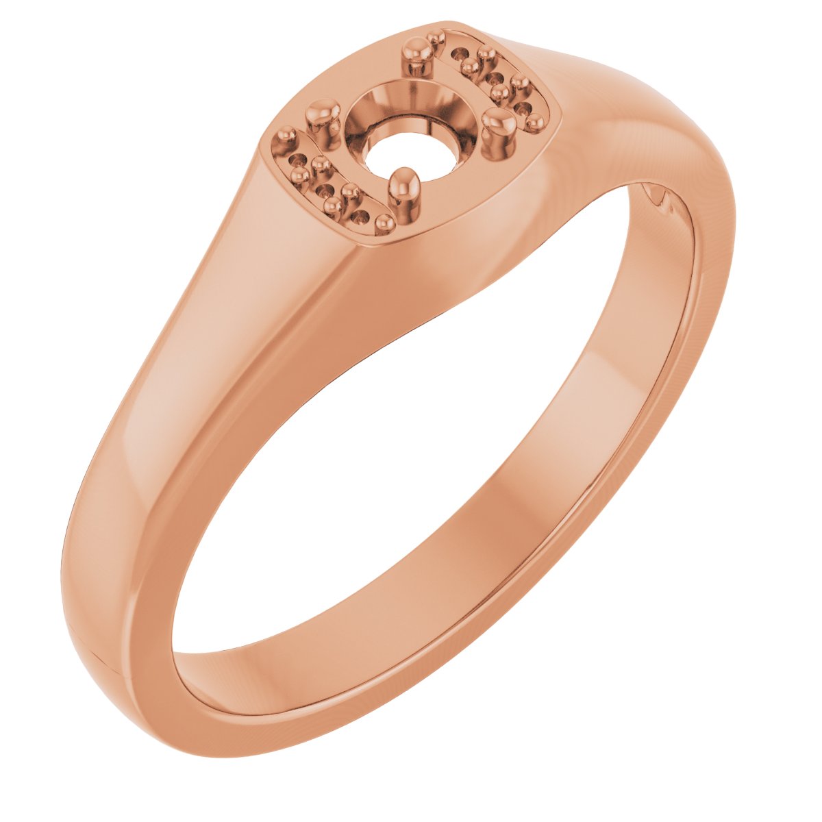 10k Rose 4.1 Mm Round Mens Band Mounting