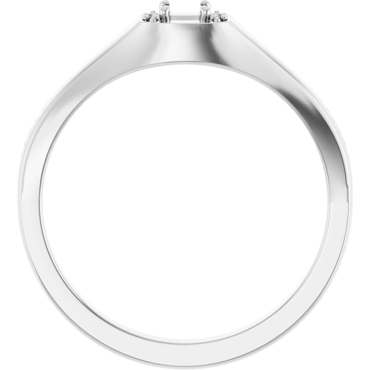 6x4 mm Oval Mens Band Mounting view 2