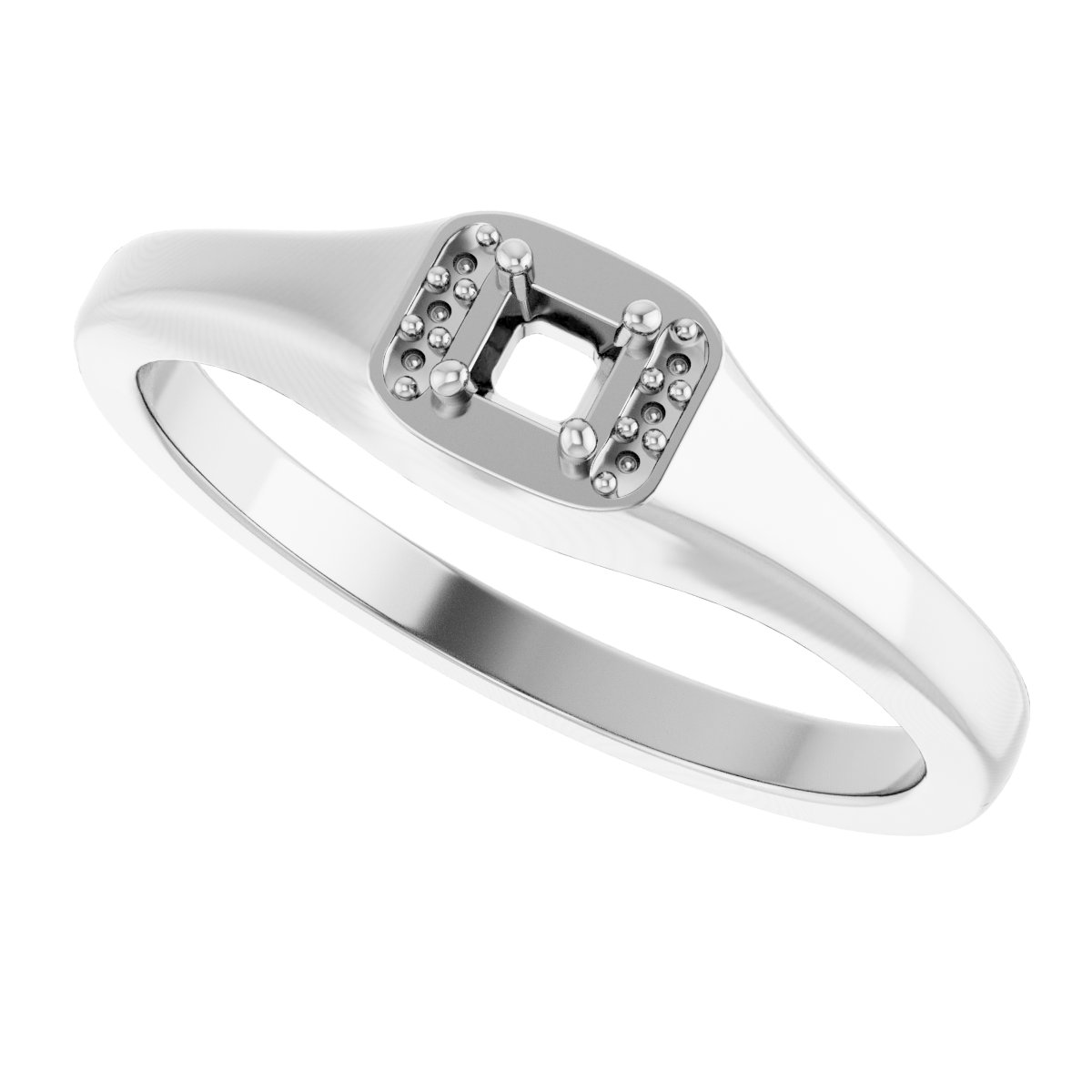 6x4 mm Oval Mens Band Mounting view 5
