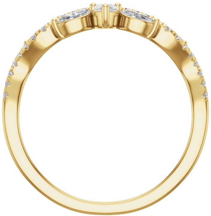 Alternative view of 1/2 CTW Natural Diamond Contour Band – 14K Yellow Gold