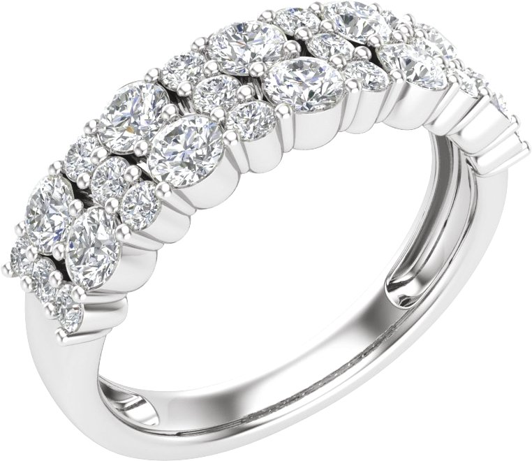 14K White 1 1/6 CTW Lab-Grown Diamond Anniversary Band