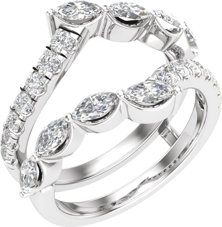 1 1/2 CTW Lab-Grown Diamond Ring Guard – 14K White Gold