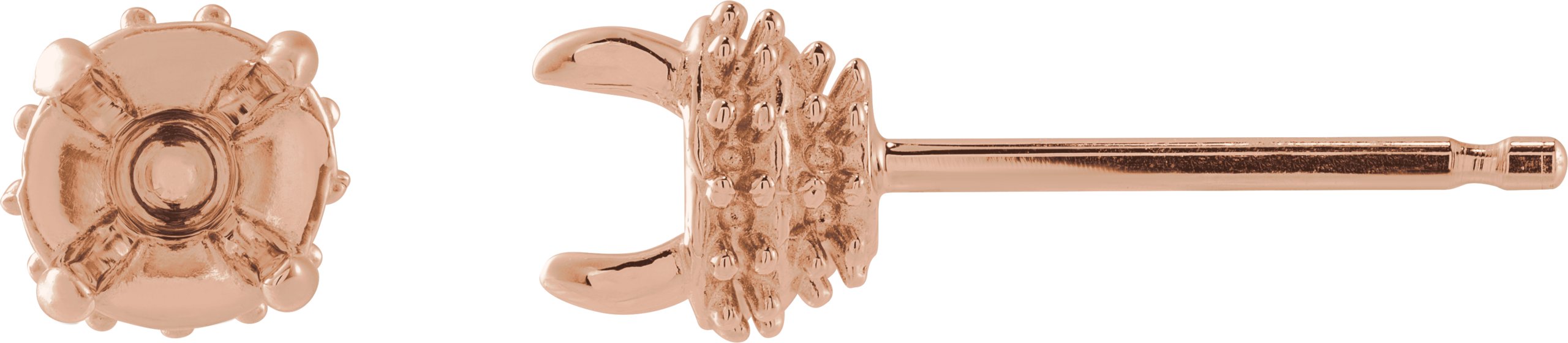 Round 4-Prong Hidden Halo-Style Stud Earrings