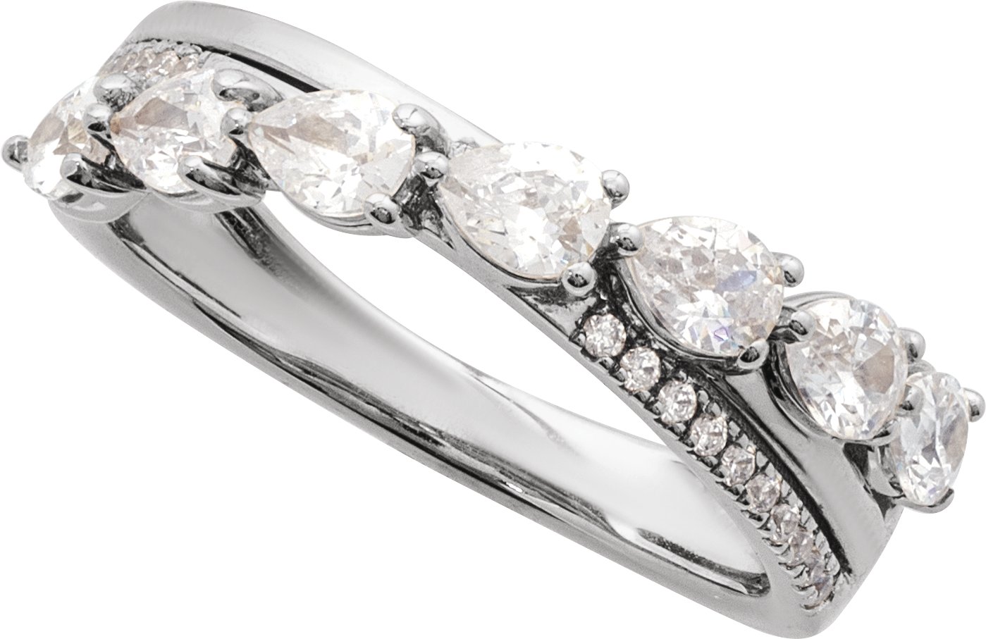 14K White 1 1/8 CTW  Natural Diamond Ring