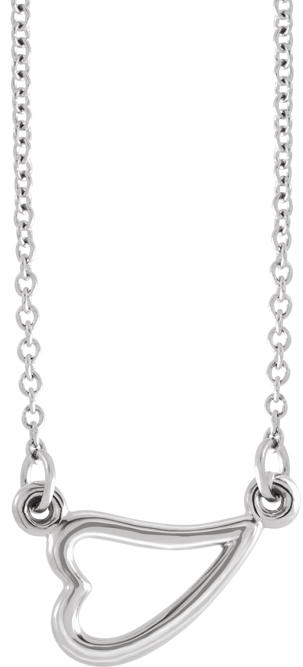 Sterling Silver Adjustable Heart 16-18" Necklace
