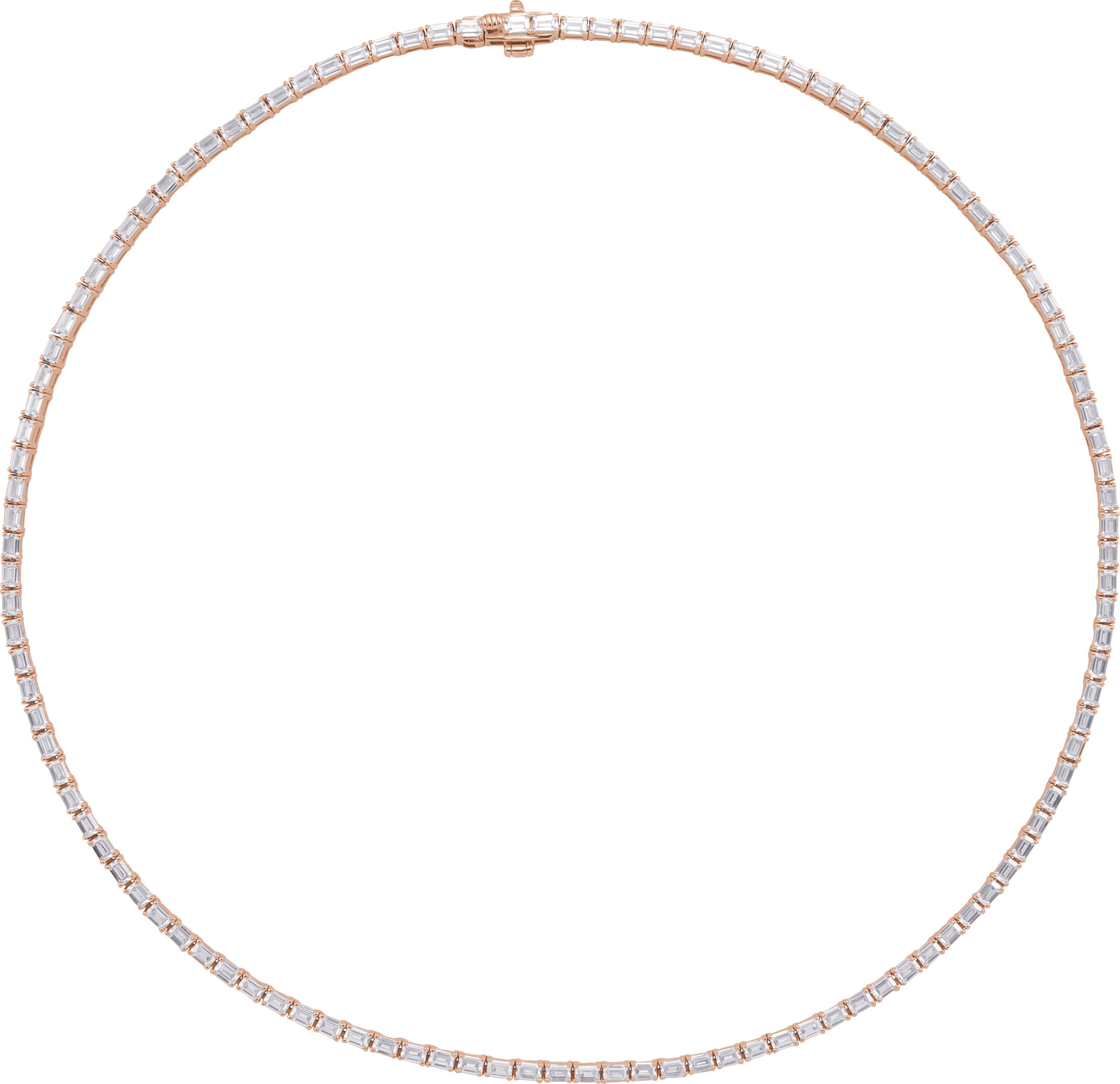 14K Rose 11.75 CTW Lab Grown Diamond Line 16 inch Necklace Ref 21557824