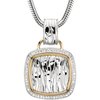 Sterling Silver and 14K Yellow .33 CTW Diamond Zebra Skin Design 18 inch Necklace Ref. 2590652