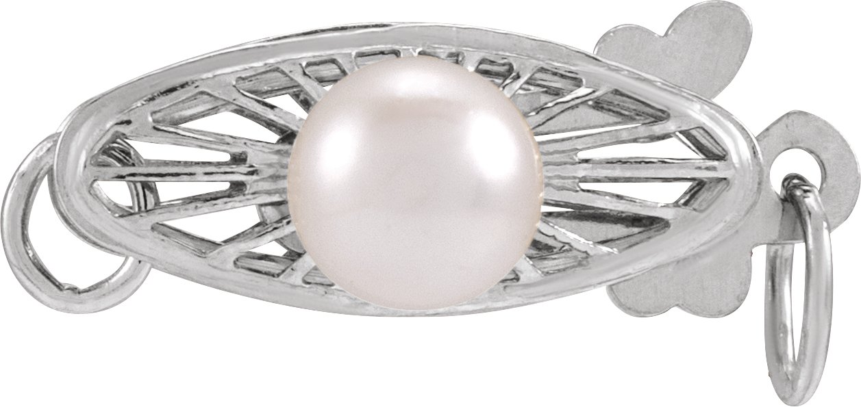 New Floral Pearl Fish Hook Clasp 14k White Gold Findings Jewelry