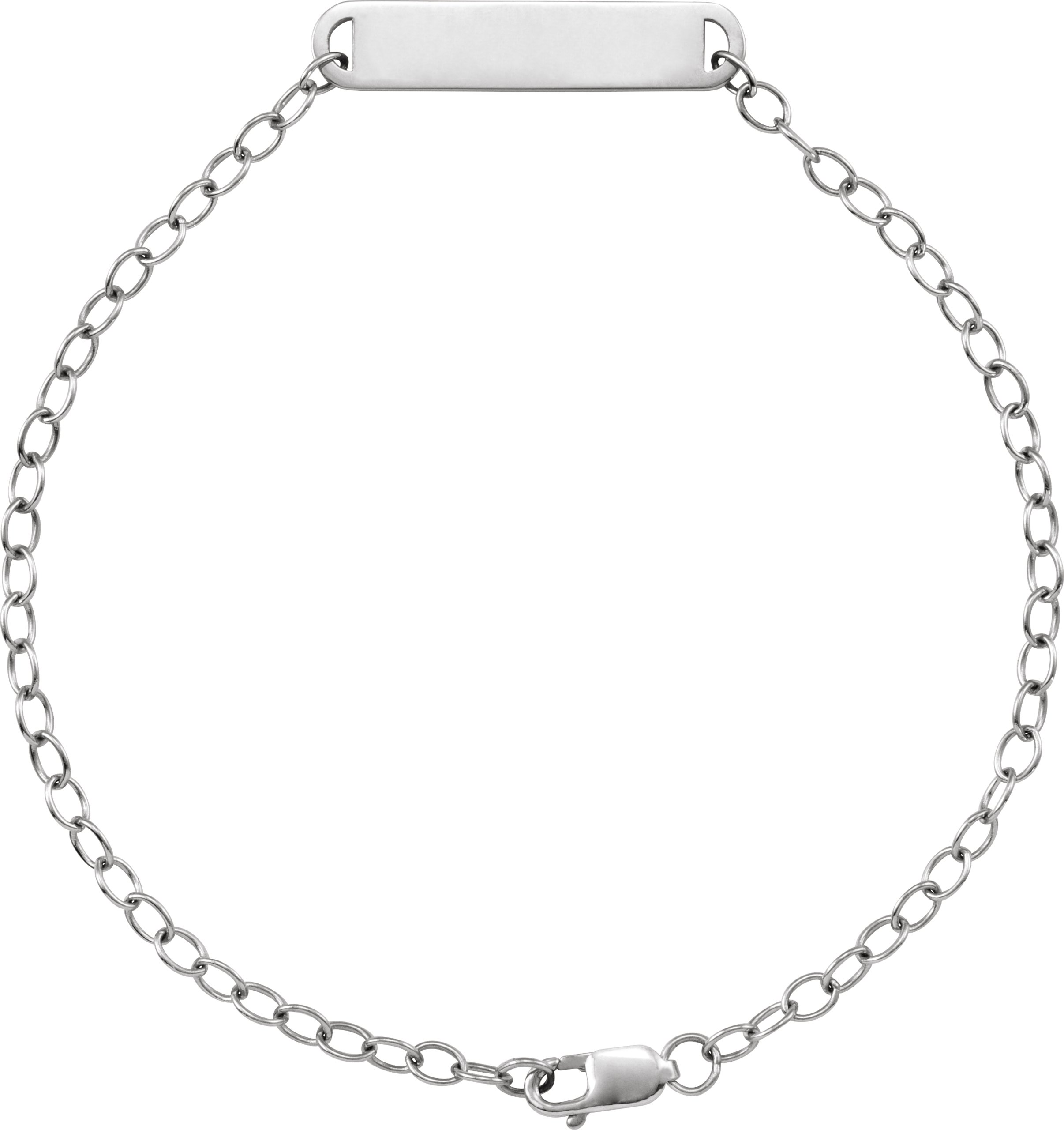 Sterling Silver Engravable Bar 7" Bracelet