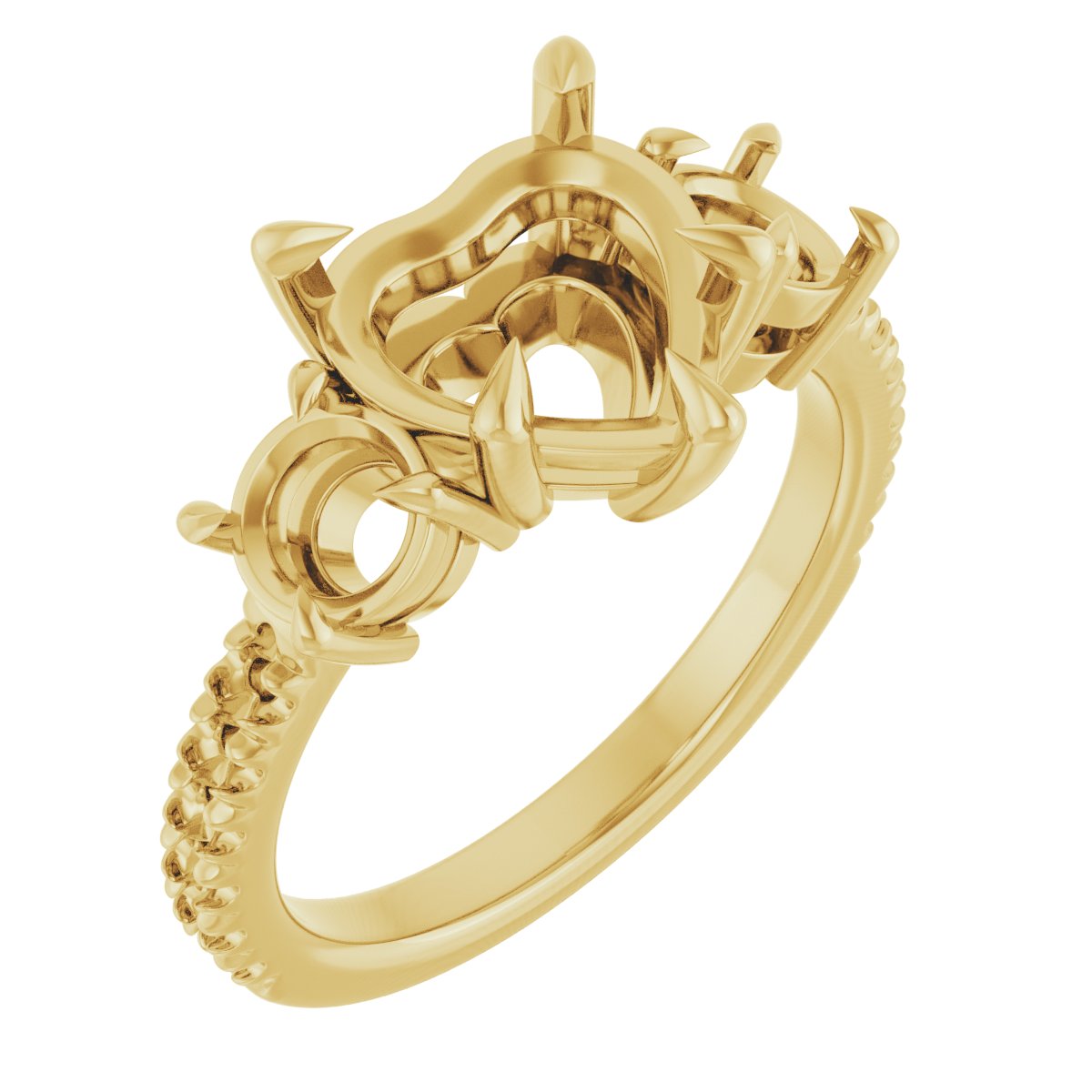 Claw-Prong Three-Stone Engagement Ring