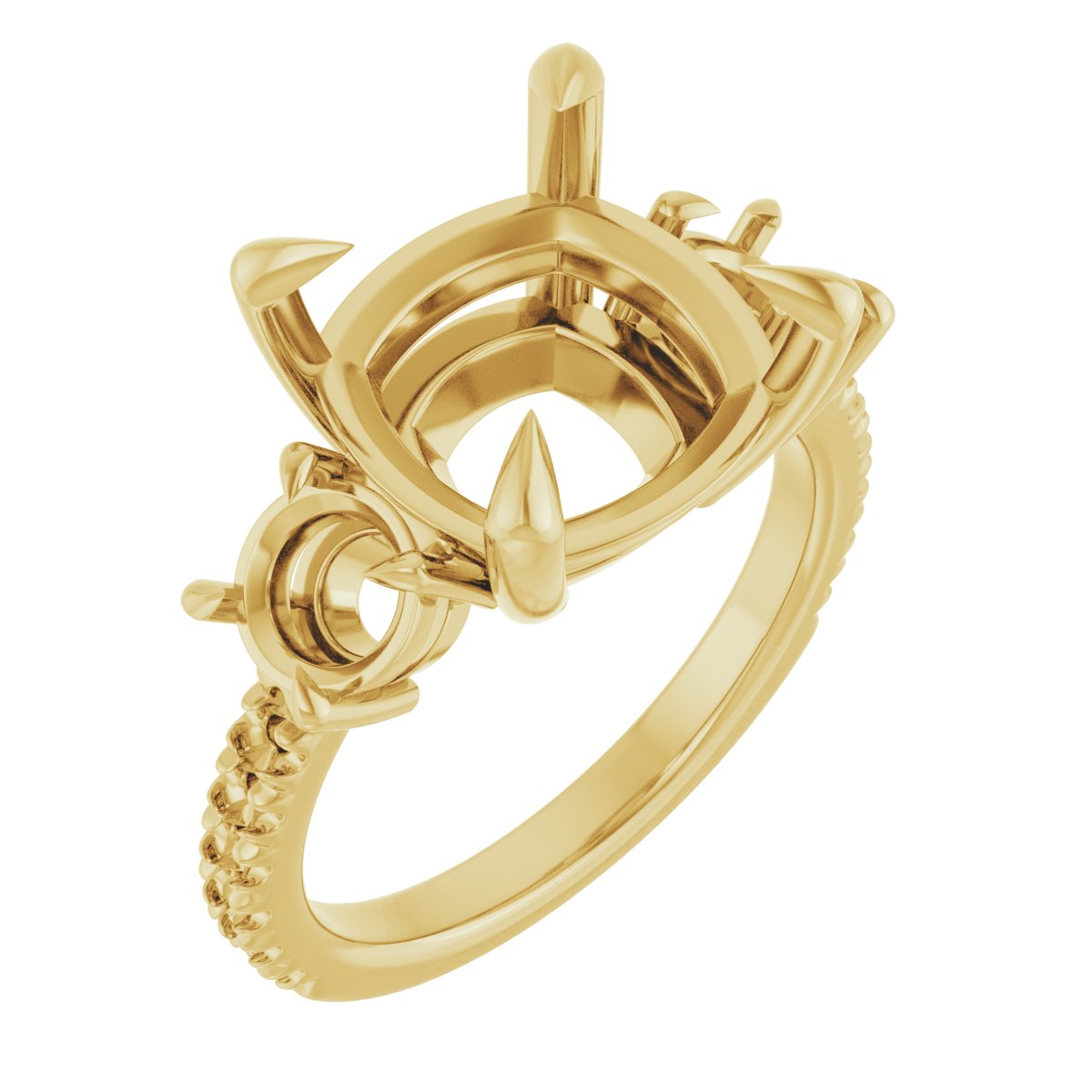 Claw-Prong Three-Stone Engagement Ring