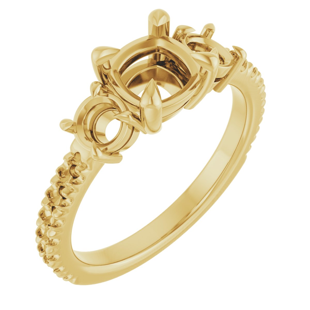 Claw-Prong Three-Stone Engagement Ring