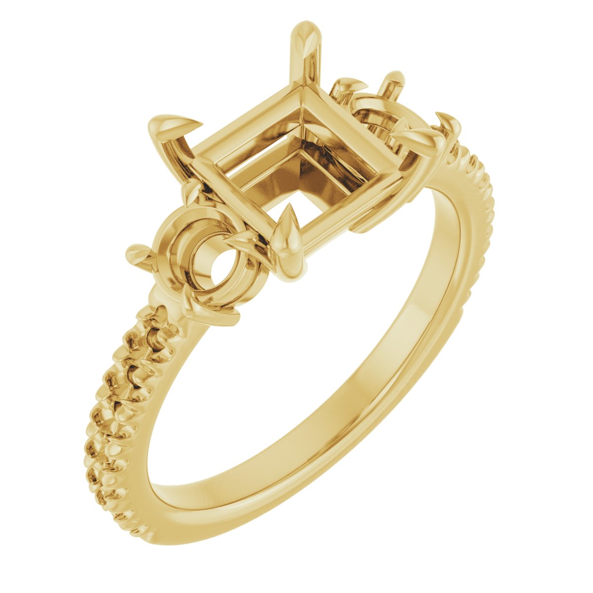Claw-Prong Three-Stone Engagement Ring
