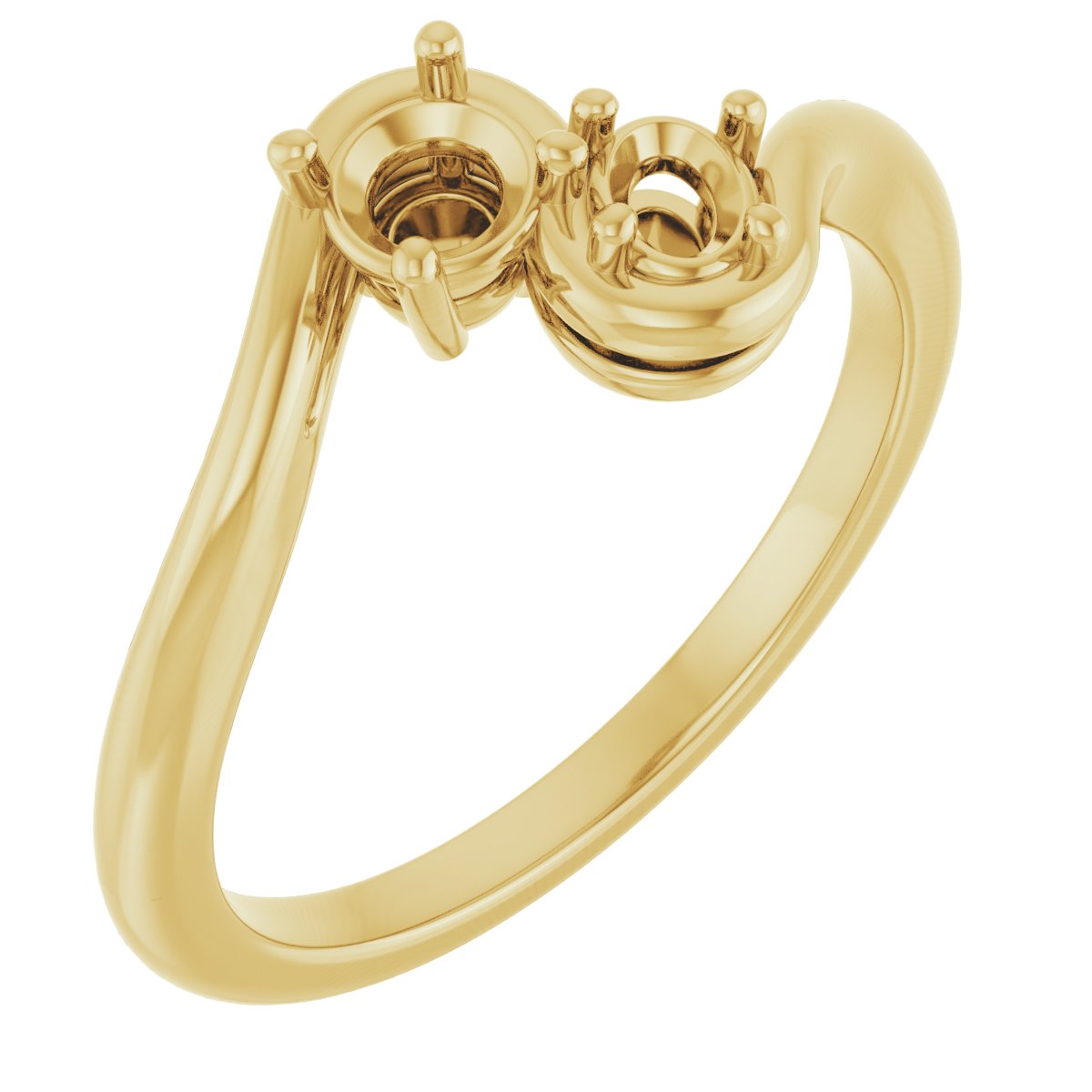 Two-Stone Bypass Engagement Ring