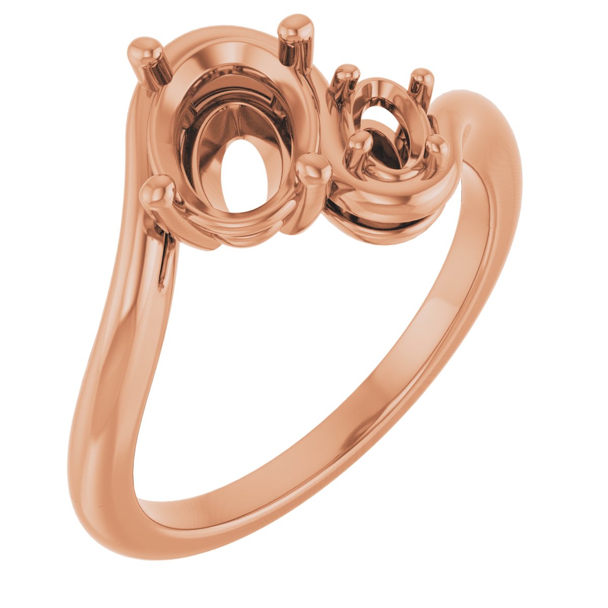 Two-Stone Bypass Engagement Ring