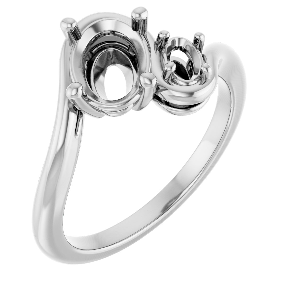 Two-Stone Bypass Engagement Ring