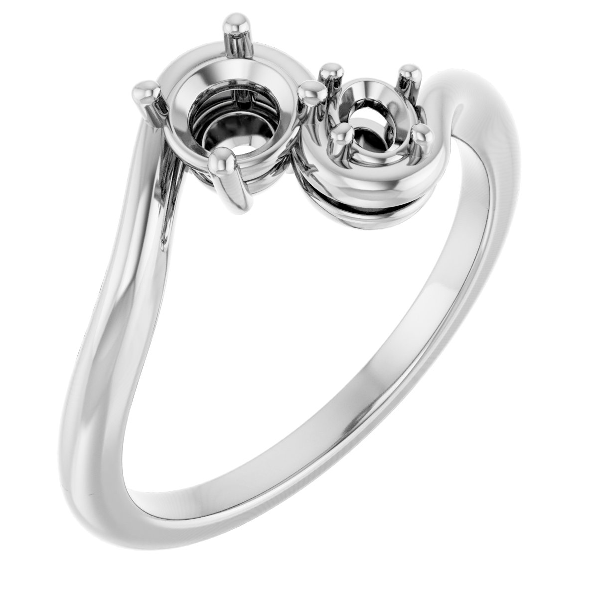 Two-Stone Bypass Engagement Ring