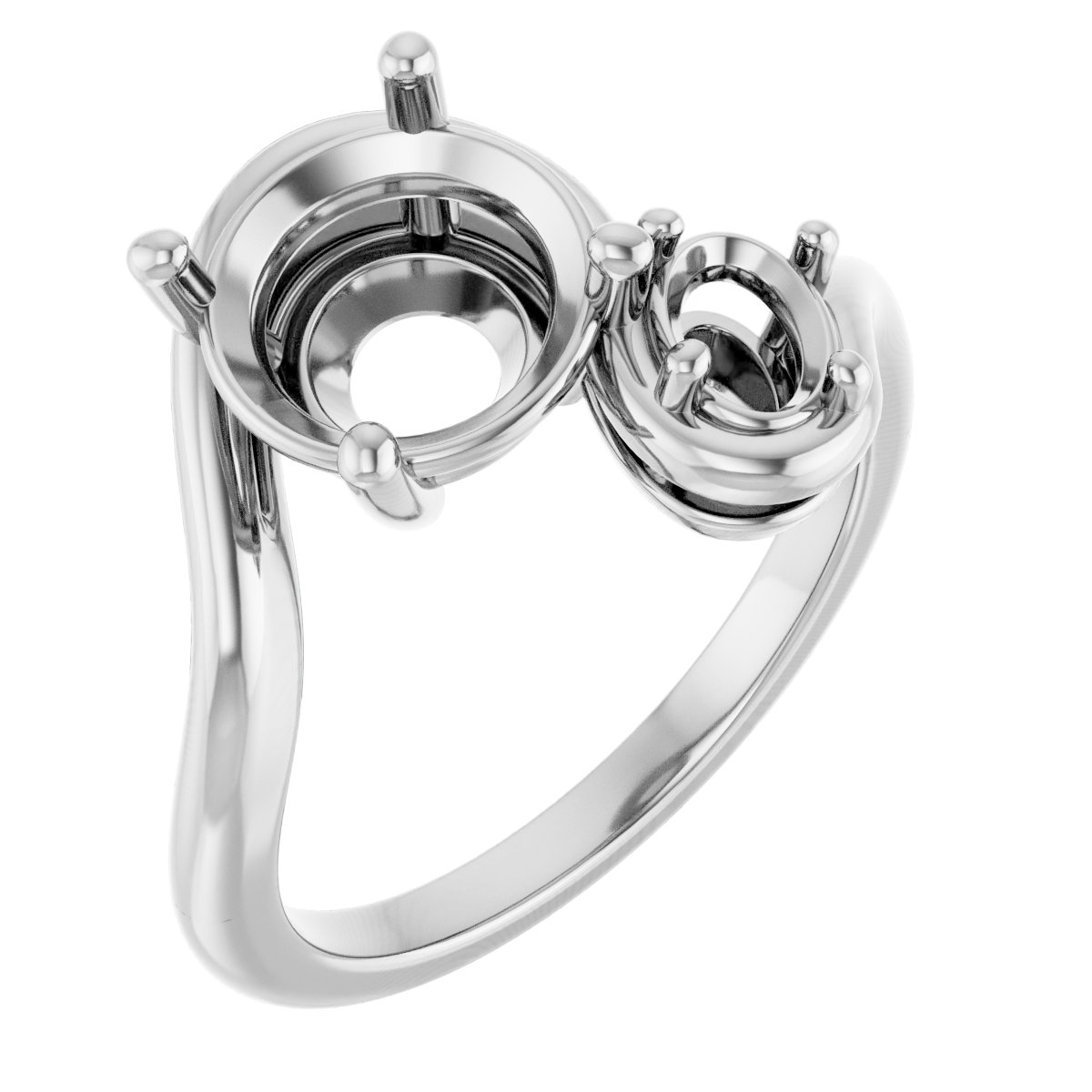 Two-Stone Bypass Engagement Ring