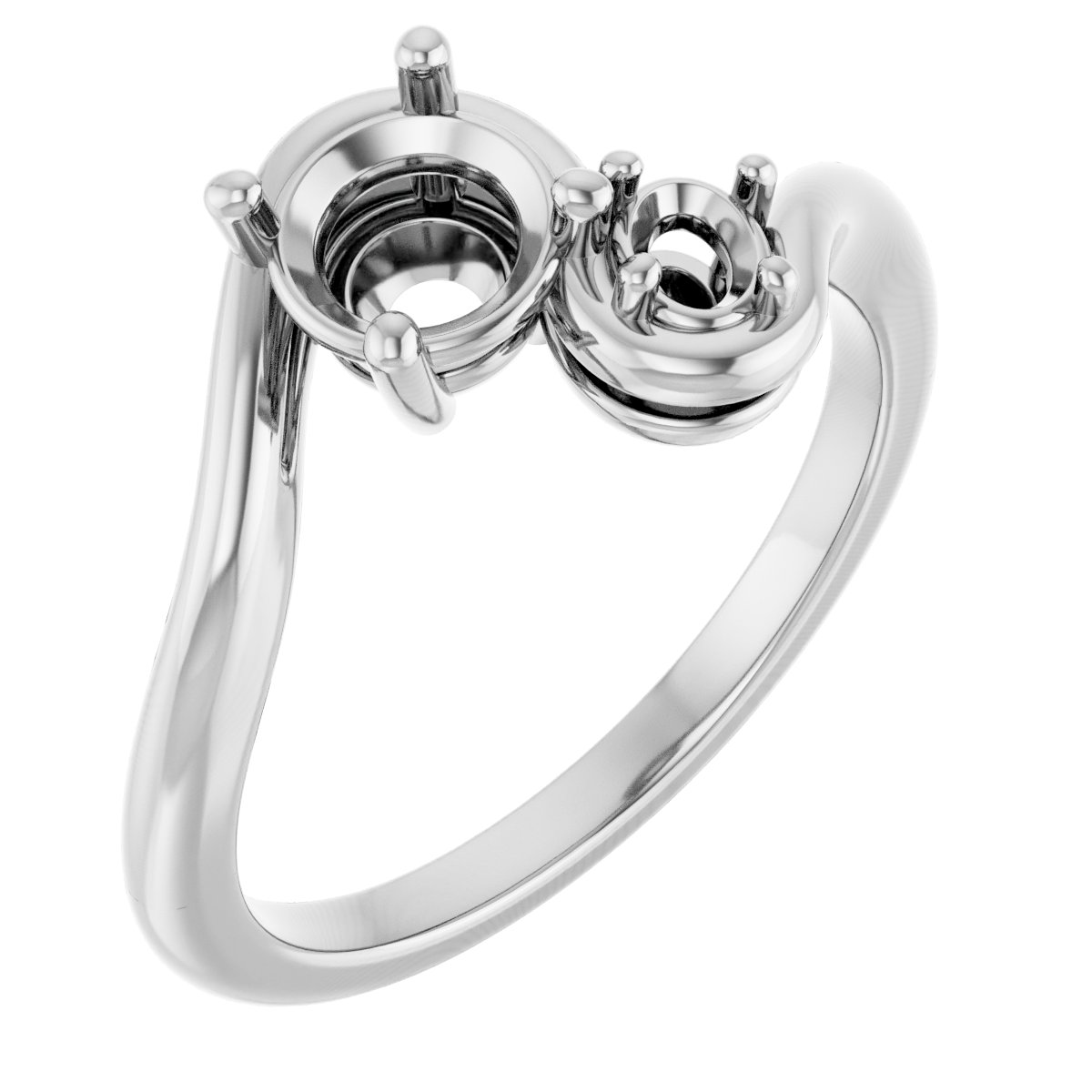Two-Stone Bypass Engagement Ring