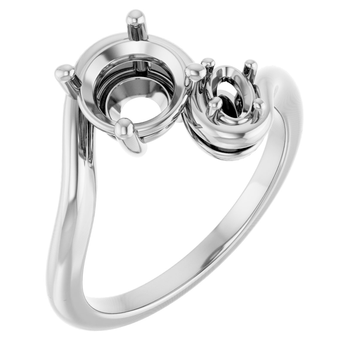 Two-Stone Bypass Engagement Ring
