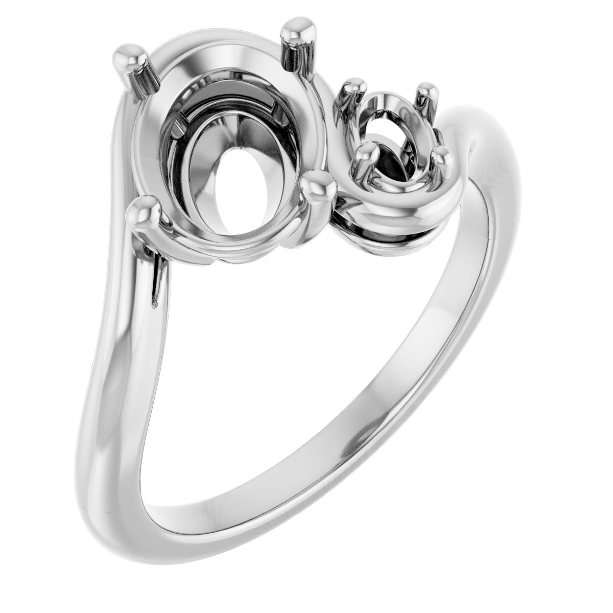 Two-Stone Bypass Engagement Ring