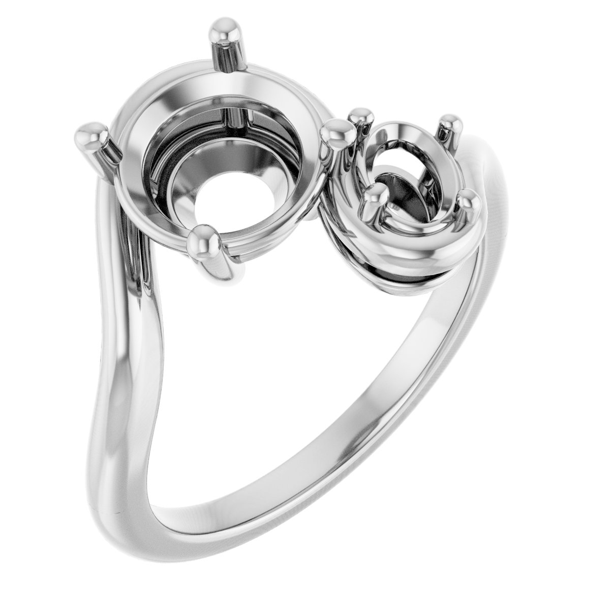 Two-Stone Bypass Engagement Ring