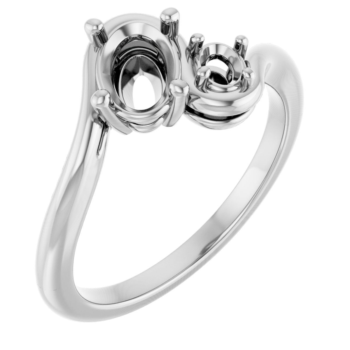 Two-Stone Bypass Engagement Ring