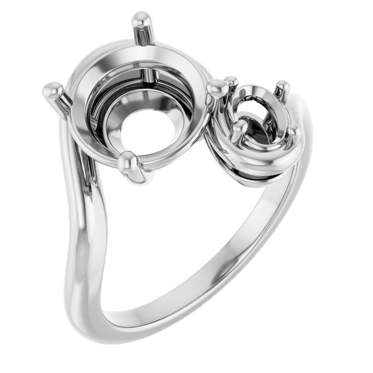 Two-Stone Bypass Engagement Ring